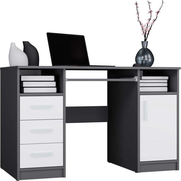 Scrivania, colore antracite/bianco, dimensioni 120 x 75 x 60 cm