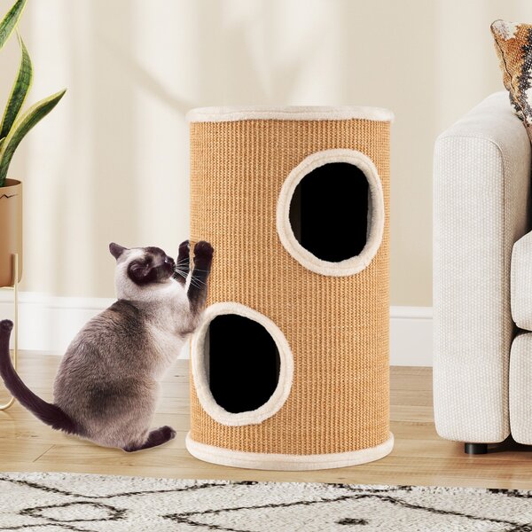Costway Condo per gatti rifugio moderno per animali domestici da interno, Condo multi-livello con tappetino per graffi in sisal