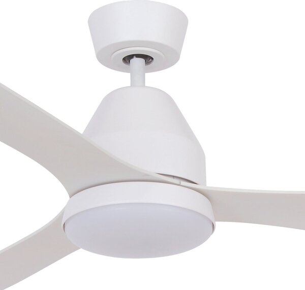 Ventilatore da soffitto Whitehaven con luce, bianco, silenzioso - Beacon Beacon Lighting, Whitehaven, dimmerabile, Bianco, Soggiorno, Plastica, Moderno
