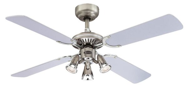 Ventilatore Princess Euro a 3 luci, argento/grafite - Westinghouse Westinghouse, Princess Euro, Grigio, Soggiorno, Legno