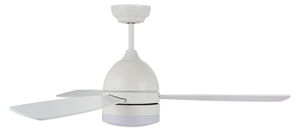 Ventilatore da soffitto LED Vector DC silenzioso 122 cm CCT - Beacon Beacon Lighting, Vector, Bianco, Soggiorno, Legno, Moderno