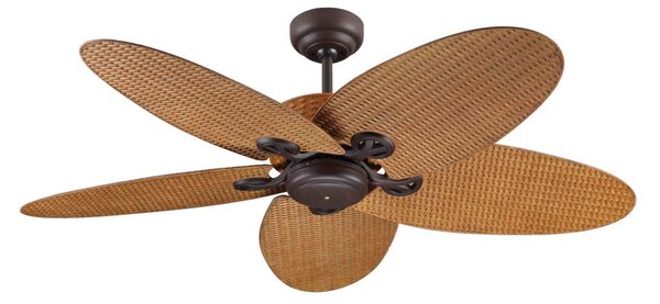 Ventilatore da soffitto Fijian II, marrone, Ø 132 cm, silenzioso - Beacon Beacon Lighting, Fijian II, Marrone / Ruggine, Soggiorno, Plastica