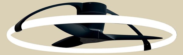 Ventilatore da soffitto LED Nepal Smart, nero, DC silenzioso - Mantra Mantra Iluminación, Nepal, dimmerabile, Nero, Soggiorno, Metallo, Moderno