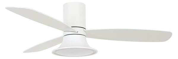 Ventilatore da soffitto Flusso con luce, bianco, Ø 132 cm, silenzioso - Beacon Beacon Lighting, Flusso, dimmerabile, Bianco, Soggiorno, Legno, Moderno