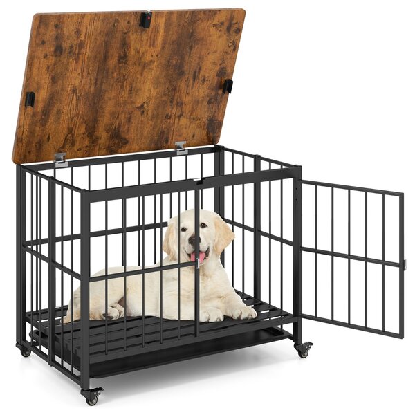 Costway Cuccia pieghevole per cani con vassoio rimovibile per razze piccole, Cuccia per animali da interno tavolino decorativo