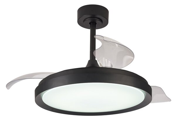 Ventilatore da soffitto LED Mistral, nero, DC silenzioso CCT - Mantra Mantra Iluminación, Mistral, dimmerabile, Nero, Soggiorno, Plastica, Moderno