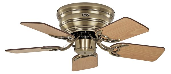 Ventilatore da soffitto Classic Flat III in ottone, Ø 75 cm, legno, CasaFan CasaFan, Classic Flat, Legno, Soggiorno, Legno, Vintage