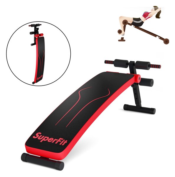 Costway Panca regolabile per stretching per casa palestra e ufficio, Panca pieghevole per allenamento domestico Rosso