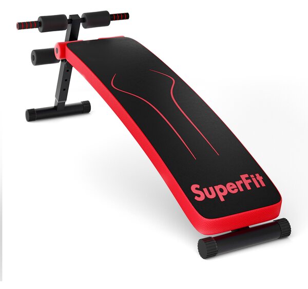 Costway Panca regolabile per stretching per casa palestra e ufficio, Panca pieghevole per allenamento domestico Rosso