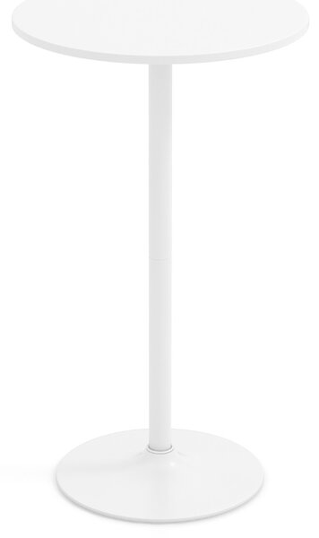 Costway Tavolo da cocktail 101,5 cm si trasforma in tavolo caffè 56 cm, Tavolo bistro rotondo 1 pezzo finitura polvere elegante Bianco