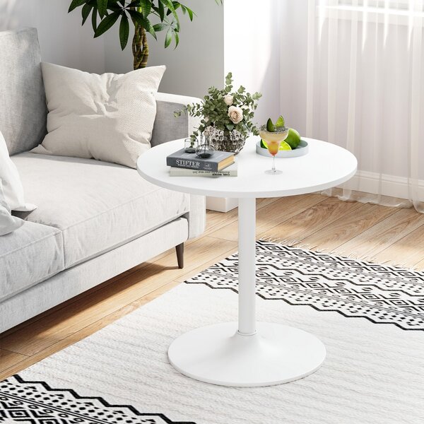 Costway Tavolo da cocktail 101,5 cm si trasforma in tavolo caffè 56 cm, Tavolo bistro rotondo 2 pezzi finitura polvere elegante Bianco