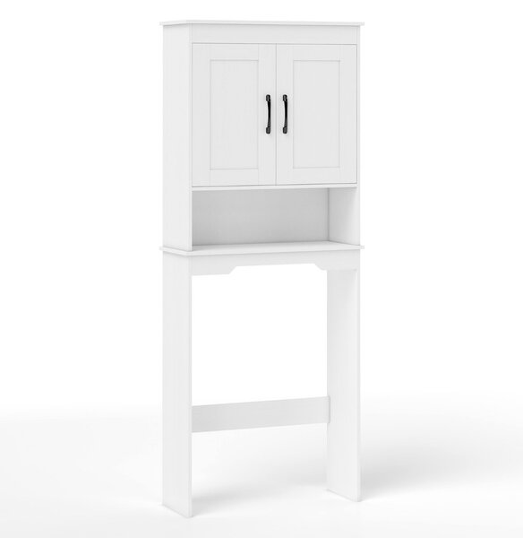 Costway Mobiletto da bagno sopra il wc organizzatore da bagno autoportante, Mobiletto salvaspazio sopra la toilette per bagno Bianco