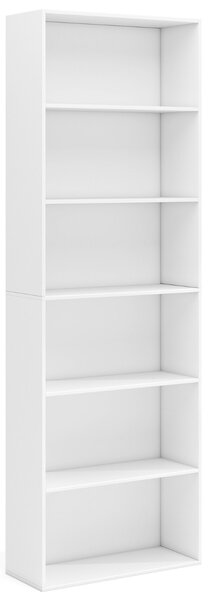 Costway Libreria aperta a 6 ripiani organizzatore per libri scaffale moderno per esposizione, Libreria antiribaltamento per soggiorno Bianco