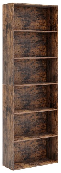 Costway Libreria aperta a 6 ripiani organizzatore per libri scaffale moderno per esposizione, Libreria antiribaltamento per soggiorno Marrone