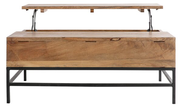 Tavolino rialzabile industriale legno di mango e metallo L110 cm YPSTER