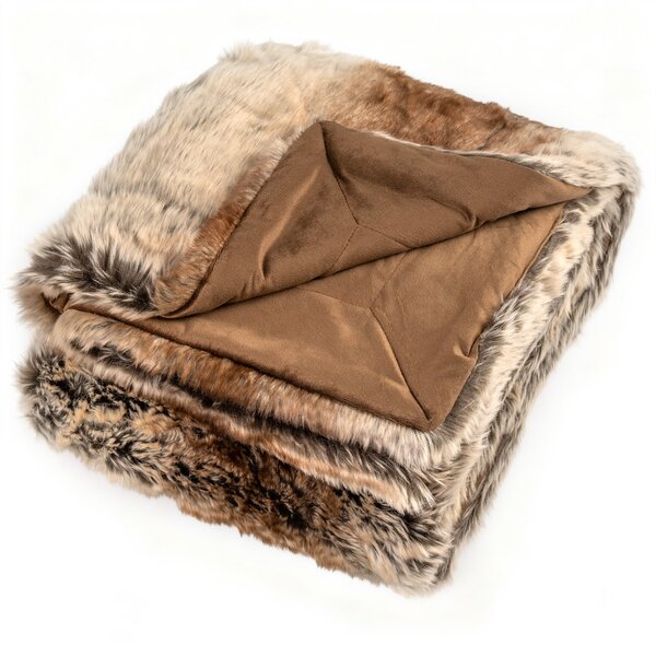 Costway Coperta in pelliccia sintetica morbida e soffice pelliccia sintetica di procione, Coperta plaid di lusso spesso caldo per letto