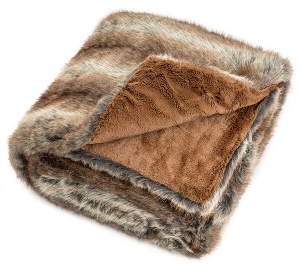 Costway Coperta in pelliccia sintetica morbida e soffice pelliccia sintetica di volpe, Coperta plaid di lusso spesso caldo per letto