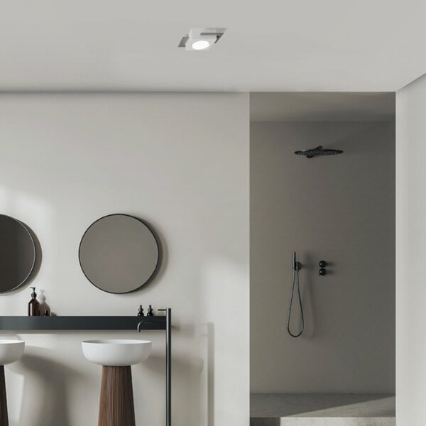 Plafoniera moderna sforzin milet t474 gx53 led gesso alluminio - Sforzin Illuminazione