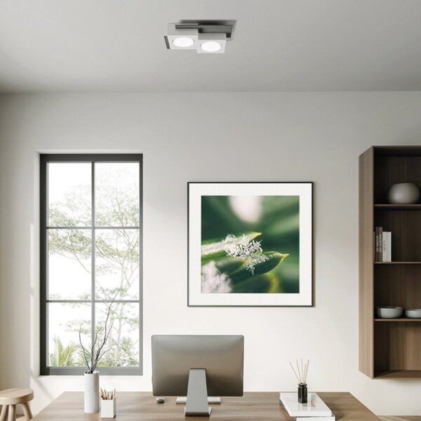 Plafoniera moderna sforzin milet t475 gx53 led gesso alluminio - Sforzin Illuminazione