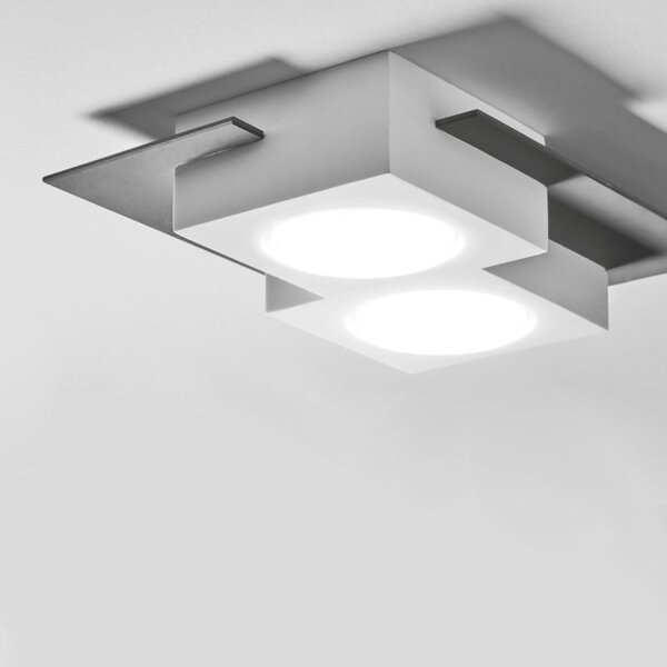 Plafoniera moderna sforzin milet t475 gx53 led gesso alluminio - Sforzin Illuminazione