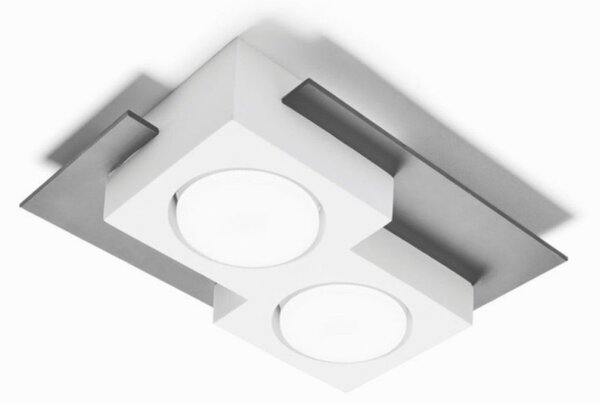 Plafoniera moderna sforzin milet t475 gx53 led gesso alluminio - Sforzin Illuminazione