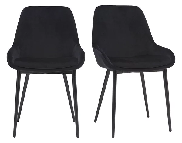 Set di 2 sedie in velluto nero HOLO