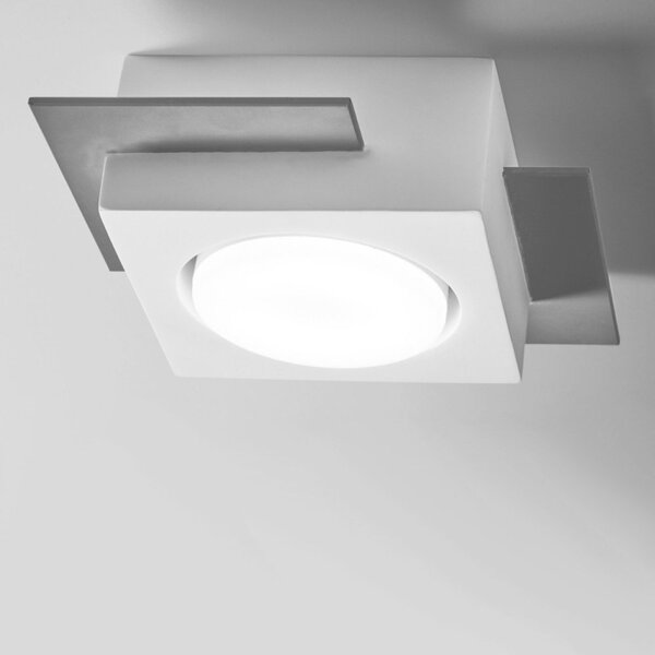 Plafoniera moderna sforzin milet t474 gx53 led gesso alluminio - Sforzin Illuminazione