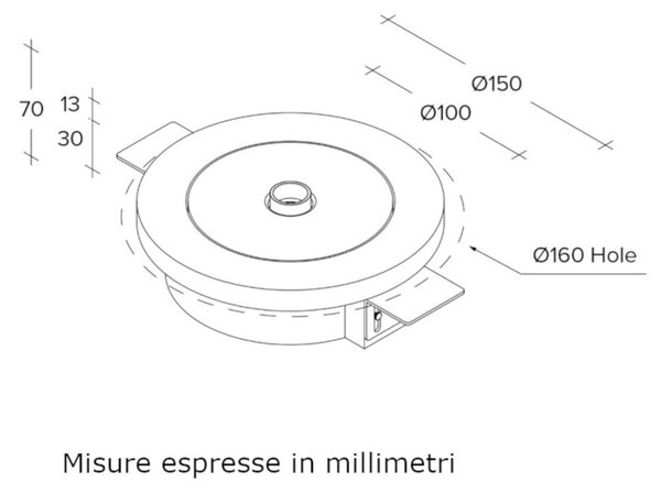 Faretto incasso sforzin rhodia t471 led gesso alluminio scomparsa - Sforzin Illuminazione