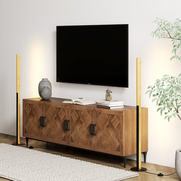 Costway Lampada da pavimento in bambù lampada led dimmerabile da angolo, Lampada minimalista alta da terra per soggiorno