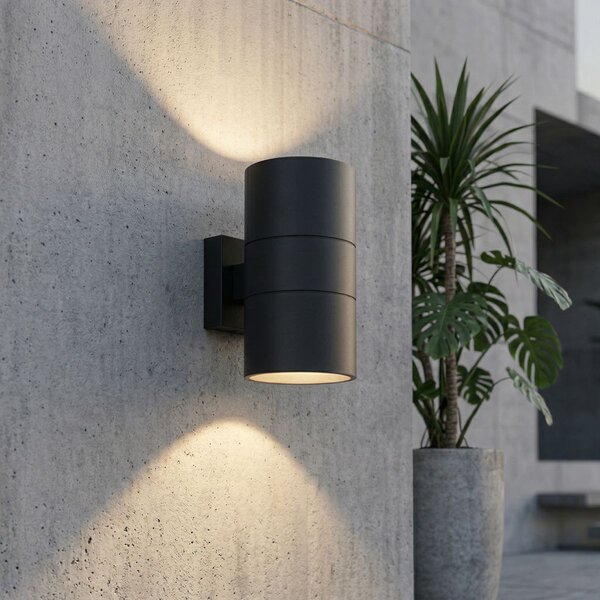Lampada da parete per esterni moderna nera 2 luci AR111 IP44 - Duo