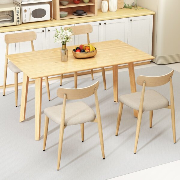 Costway Set di 2 sedie da pranzo moderne con gambe in metallo robusto e seduta imbottita, Sedie senza braccioli per sala da pranzo