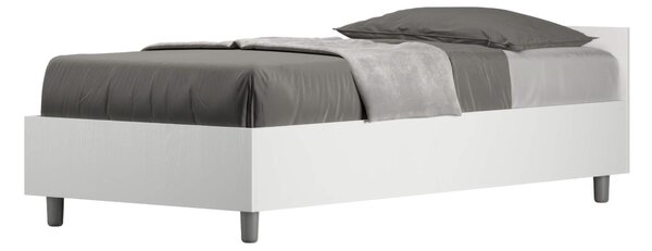 Letto Singolo Modello NUAMO Testata bassa Dimensioni 80x190 cm testata e giroletto in pannelli di nobilitato Stile Minimal ed Essenziale Colore Bianco Frassino