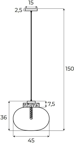 Lampadario MOONSTONE in vetro bianco-ambra e marmo, 1xE27x7W, metallo, dimensioni: 150x45x45 cm, IP20, Maxlight
