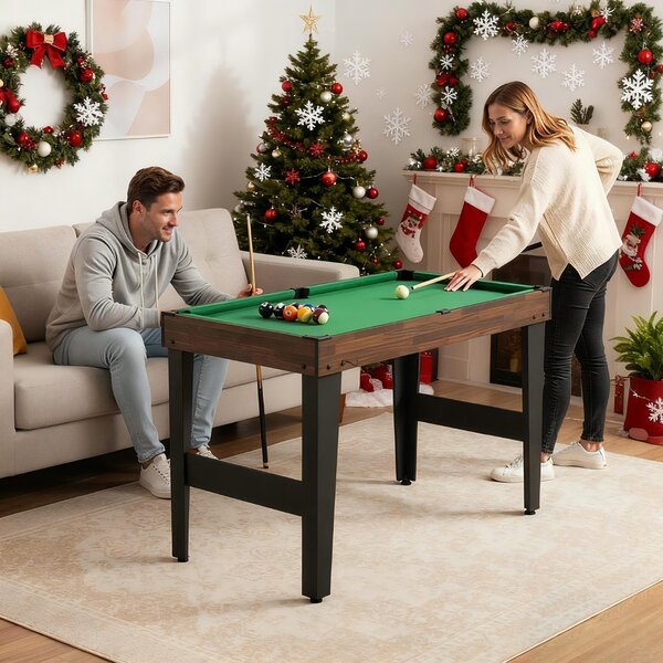 Costway Tavolo da gioco 10 in 1 calcio balilla air hockey bowling, Tavolo da gioco 10 in 1 scacchi dama backgammon Marrone