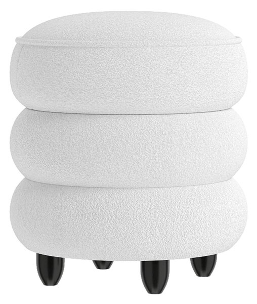 Costway Pouf contenitore moderno poggiapiedi rotondo con coperchio rimovibile, Pouf seduta imbottita versatile per soggiorno