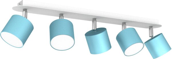 Lampada da parete DIXIE, colore blu e bianco, 5xG, 53x20W, metallo, dimensioni: 14x64x8 cm, grado di protezione IP20, marca Milagro