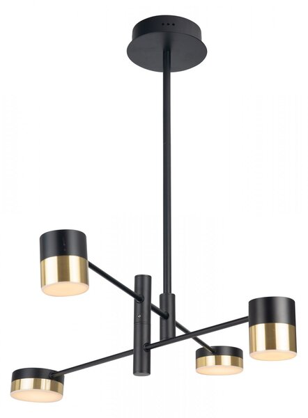 Lampadario a LED PUMA oro-nero 28W, bianco caldo, 1680 lm, metallo, dimensioni: 74x82x82 cm, IP20, Maxlight