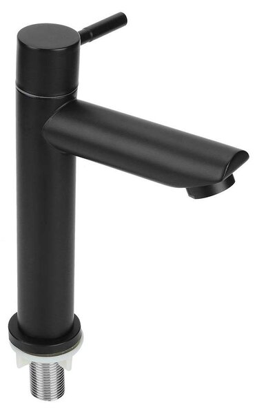 Rubinetto per lavabo, monocomando, acqua fredda - Rubinetto in acciaio inossidabile - Rubinetto per lavabo nero - Design - Filettatura G1/2