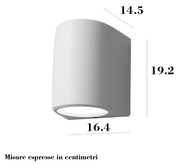 Applique esterno biemissione top light aosta ag2 bi gx53 led cct ip55 resina - Top Light