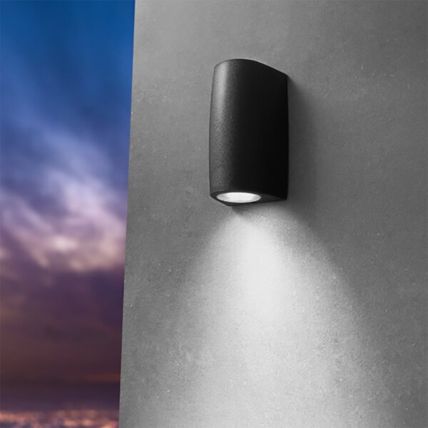 Applique esterno monoemissione top light aosta ap1 ne gu10 led resina - Top Light