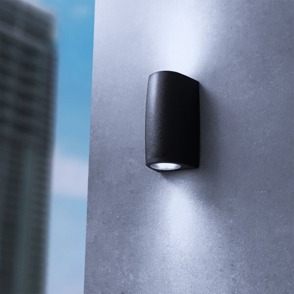 Applique esterno biemissione top light aosta ap2 ne gu10 led cct ip55 resina - Top Light