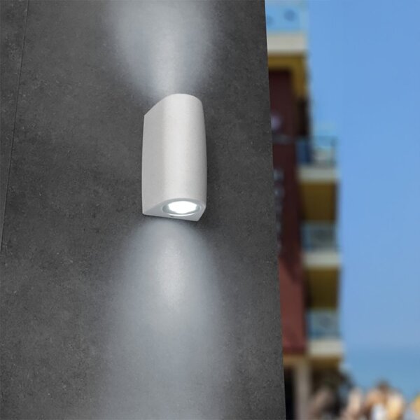 Applique esterno biemissione top light aosta ap2 bi gu10 led ip55 resina - Top Light