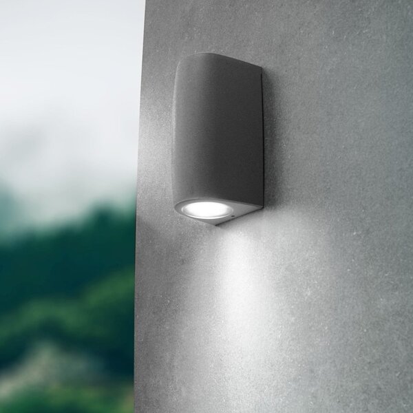 Applique esterno monoemissione top light aosta ap1 gr gu10 led resina - Top Light