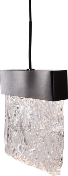Lampada a sospensione LED VETRO nero spazzolato 4,5 W, bianco caldo, 360 lm, metallo, dimensioni: 180 x 13 x 12 cm, IP20, Maxlight