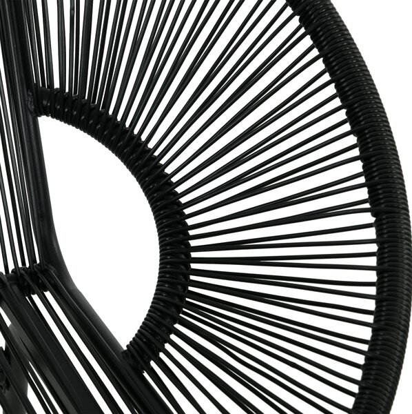 Outsunny Poltrona relax in rattan in stile boho, 132 cm x 72 cm x 83 cm, Nero