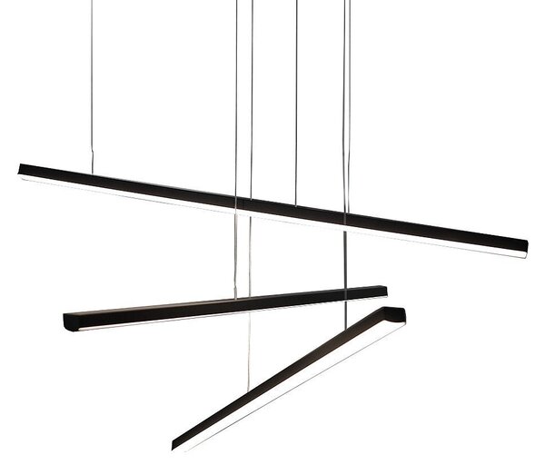 Lampadario a LED TRIO nero 36 W, bianco caldo, 2200 lm, metallo, dimensioni: 150 x 100 x 3,6 cm, IP20, Maxlight