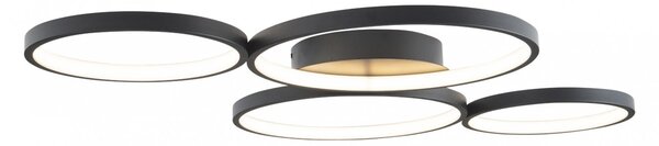 Lampada da soffitto a LED VELVET 67W 3000K 4020lm in alluminio nero, dimensioni: 6x95x65 cm, IP20, Maxlight