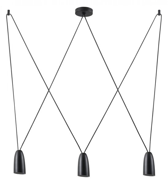 Lampada a sospensione SISTEMA nera 3xG9x40W in metallo, dimensioni: 120x80x12 cm, IP20, Maxlight