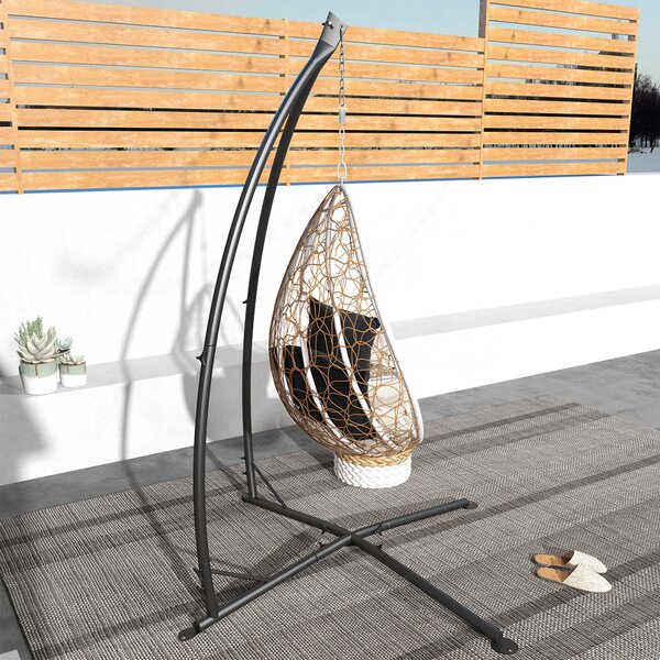 Outsunny Supporto per Sedia Sospesa - Piede Sedia Sospesa, altezza 215 cm - Capacità di carico massima consigliata 150 kg, metallo nero
