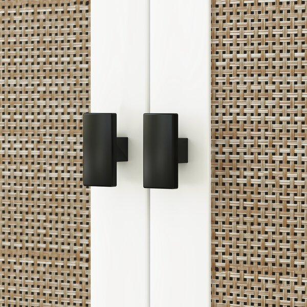 HOMCOM Mobile sopra Inodoro con 2 Porte con Frontale di Rattan Vano e Ripiano Regolabile 60x19,5x160 cm Bianco